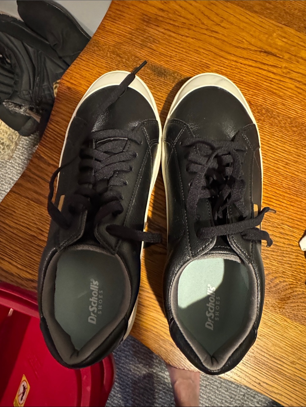 Dr. Scholl's Black Sneakers with White Toe Caps
